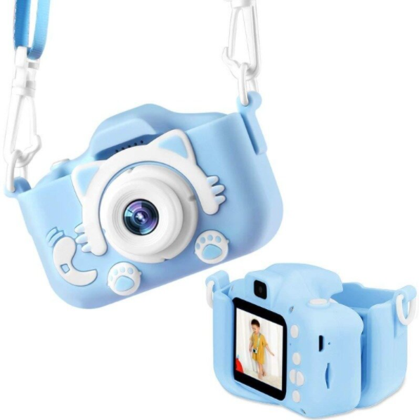 Детский цифровой фотоаппарат "Котик" Голубой (2 камеры и встроенная память) - фото 2 - id-p119790249