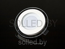 Светодиодная стеклянная панель круг 16W D200 мм белый тёплый
