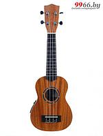 Укулеле гавайская гитара Fabio UK21-550 EQ Mahagoni детская деревянная сопрано маленькая для детей
