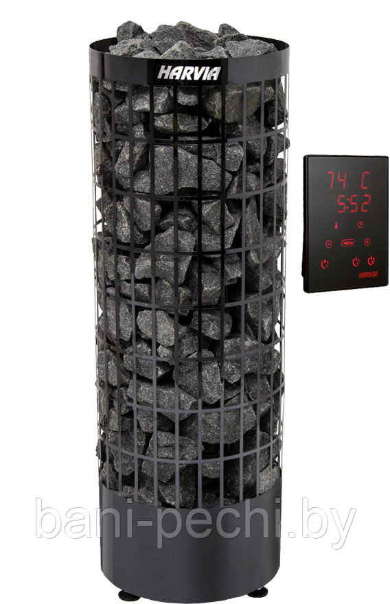 Печь для бани Harvia Cilindro PC90XE Black Stell электрическая, пульт в комплекте