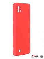 Чехол DF для Realme C20 с микрофиброй Silicone Red rmOriginal-10