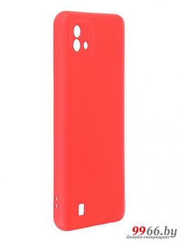 Чехол DF для Realme C20 с микрофиброй Silicone Red rmOriginal-10