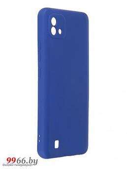 Чехол DF для Realme C20 с микрофиброй Silicone Blue rmOriginal-10