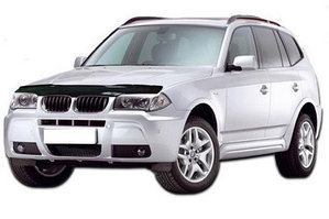 Дефлектор капота Cа-пластик BMW X3 E83 2003-2010. РАСПРОДАЖА