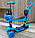 Самокат  5 в 1 "Божья коровка", голубой, колёса светятся, арт.MG13-BL, фото 7