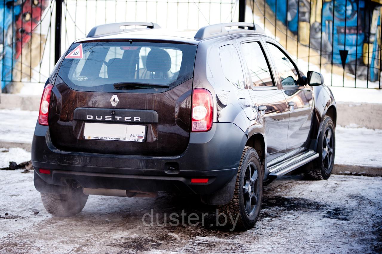 Защита порогов "Эстонец" с алюминиевой площадкой (ППК) для Renault Duster PT Group (Россия) - фото 3 - id-p151526766