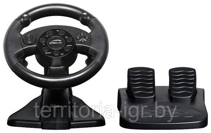Игровой руль Darkfire Racing Wheel SL-6684-SBK для PC/PS2/PS3 Speed-Link