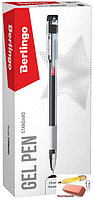 Ручка гелевая Berlingo Standard, 0,5 мм., игольчатый стержень, грип, черная, фото 1