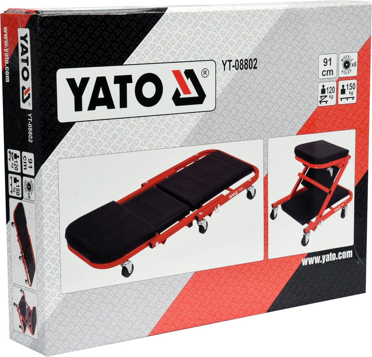 Тележка-лежак подкатная 91см. "Yato" YT-08802 - фото 5 - id-p151562009