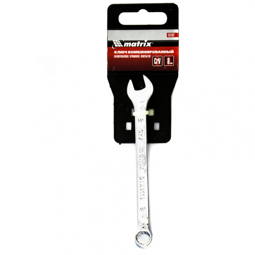 Ключ комбинированный, 8 мм, CrV, полированный хром Matrix 15152 - фото 2 - id-p133789982