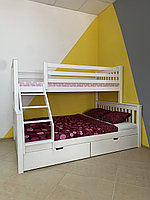 Детская двухъярусная кровать "Вуди-7" с ящиками цвет белый 120