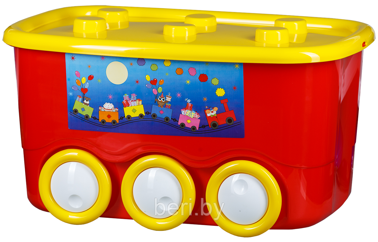 17002 Ящик для игрушек 45 л "L-BOX" на колёсах с крышкой, контейнер для игрушек, Ар-Пласт - фото 2 - id-p151612326