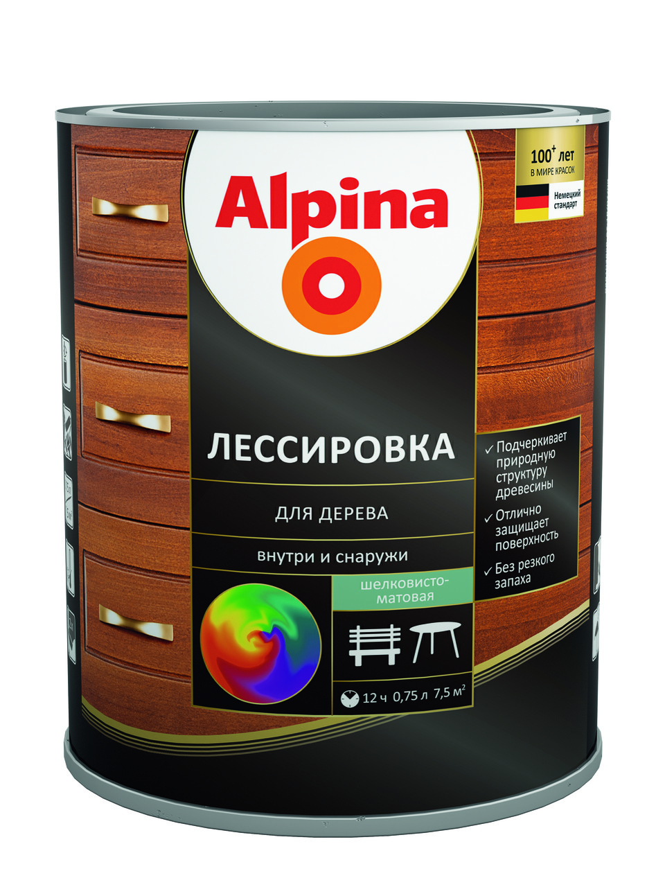 Alpina Лессировка для дерева 2.5 л.