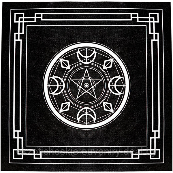 Скатерть для гадания на Таро с лунной пентаграммой, 50х50см - фото 1 - id-p151616383
