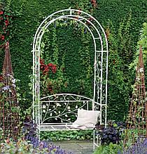 Садовая кованная арка№2 пергола со скамьей