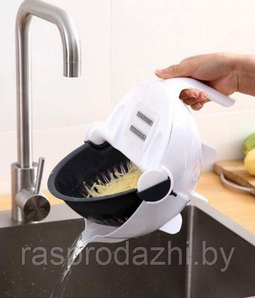 Многофункциональная овощерезка терка-дуршлаг со сменными насадками Wet Basket Vegetable Cutter 9 в 1 - фото 4 - id-p151625525