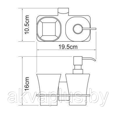 Держатель для стакана и дозатора мыла Wasserkraft Exter K-5289 - фото 2 - id-p151625570