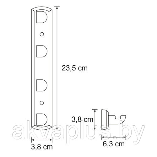 Планка с крючками Wasserkraft Kammel K-8374White - фото 2 - id-p151625572