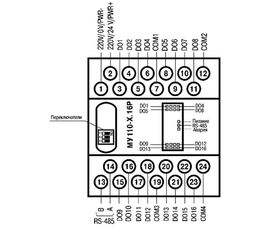 Модуль дискретного вывода МУ110-224.16Р ОВЕН - фото 3 - id-p147433910