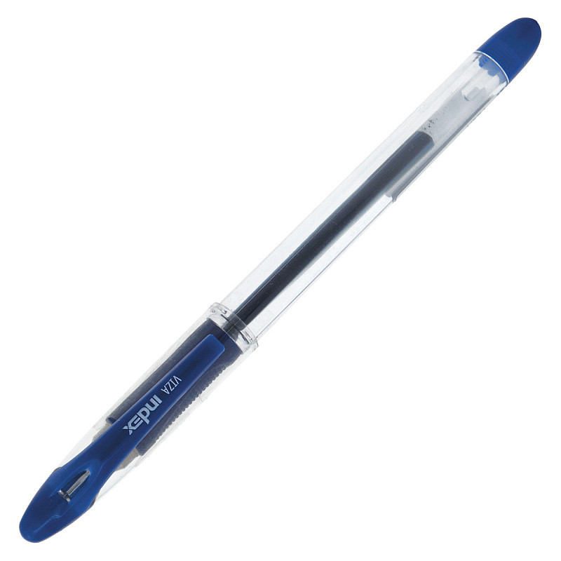 Ручка гелевая VIZA, прозрачный корпус, синяя, 0,5мм, арт. IGP1013/BU(работаем с юр лицами и ИП)