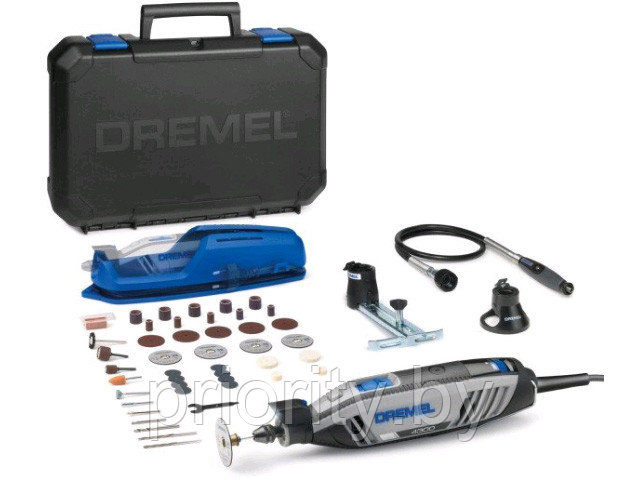 Гравер электрический DREMEL 4300-3/45 в кейсе + набор оснастки (175 Вт, 5000 - 35000 об/мин, цанга 3.2 мм) - фото 1 - id-p151643727