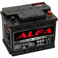 Автомобильный аккумулятор ALFA Hybrid 55 R (55 А·ч)