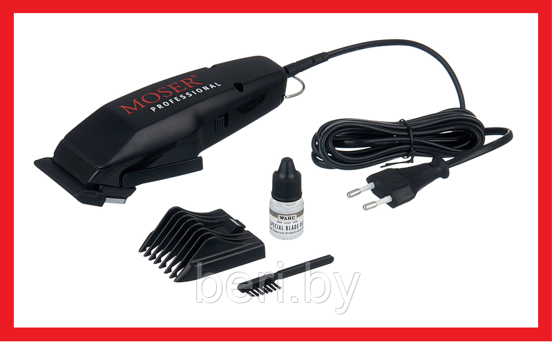 1400-0087 Машинка для стрижки волос Moser, Professional Black с насадкой 4-18 мм