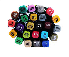 Маркеры для скетчинга (двусторонние) / набор маркеров 24 цвета, фото 3