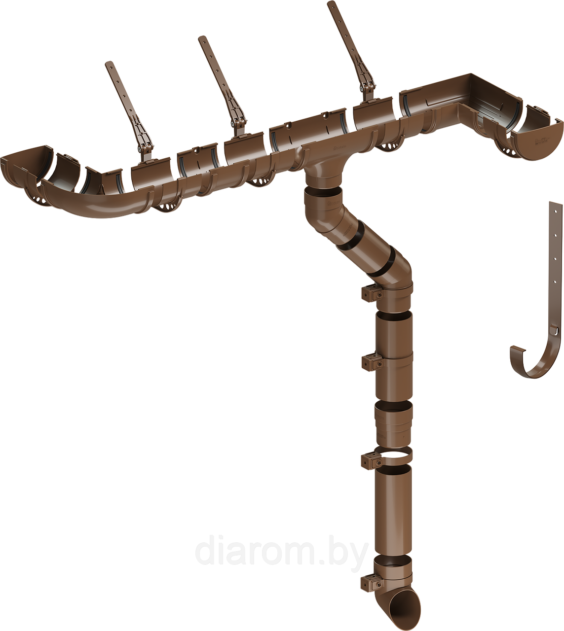 Труба водосточная Döcke DACHA 80 мм * 3м (Светло-коричневый) - фото 2 - id-p151704350