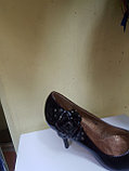 Туфли черно-бордовые женские, фото 2
