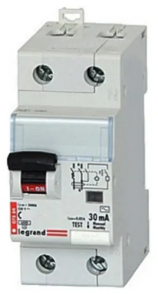 Дифф. авт. выключатель Legrand RX3, электронный, 1P+N, 16A, хар-ка C, 6kA, 30mA, тип AC, 2M