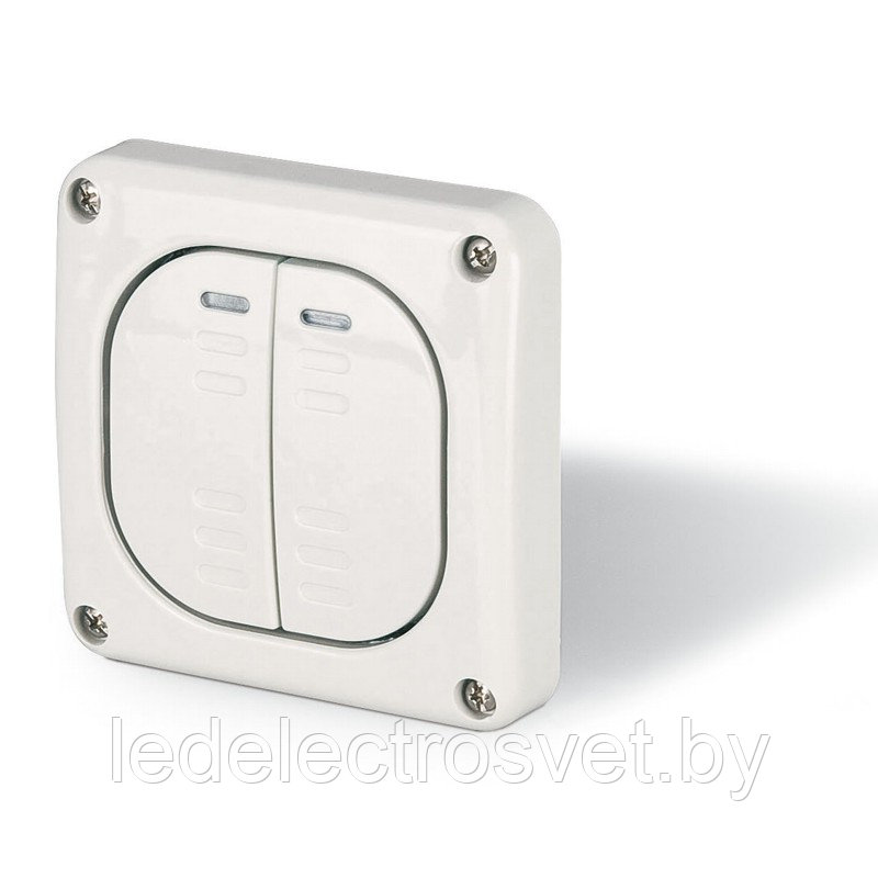 Выключатель 2P встраиваемый с подсветкой 10A 250V M95(95x95mm) IP66 серия PROTECTA - фото 1 - id-p151748115