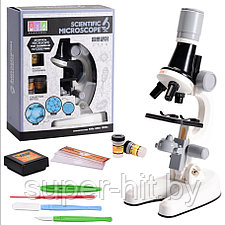 Детский Микроскоп Scientific Microscope  (с 3 объективами 1200х 400х 100х с контейнерами баночками и приборам), фото 2