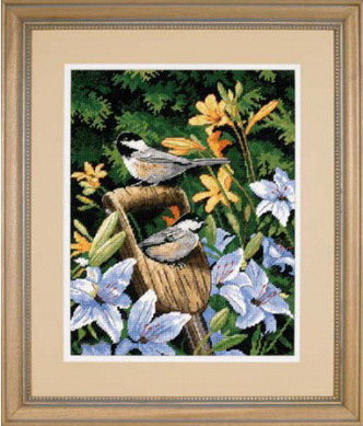 20068 Набор для вышивания "Chickadees & Lilies" (Синицы и лилии), фото 2