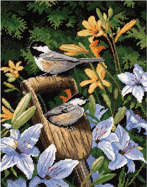 20068 Набор для вышивания "Chickadees & Lilies" (Синицы и лилии), фото 2