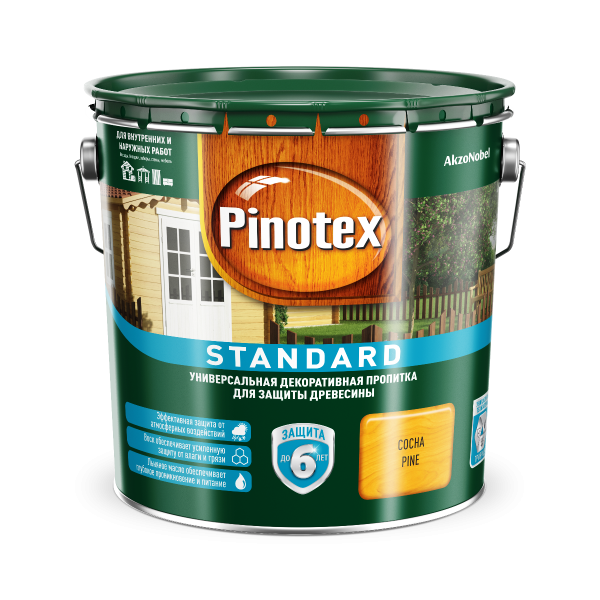 Пропитка для древесины PINOTEX Standard (пинотекс стандарт) 2.7л сосна
