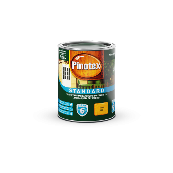 Пропитка для древесины PINOTEX Standard (пинотекс стандарт) 0.9л сосна