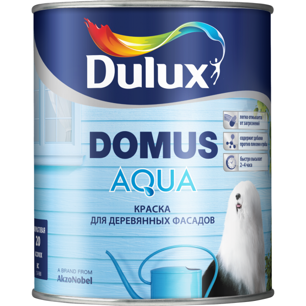 Краска по дереву для наружных работ DULUX Domus Aqua (дюлакс домус аква) ВW БЕЛАЯ 10л