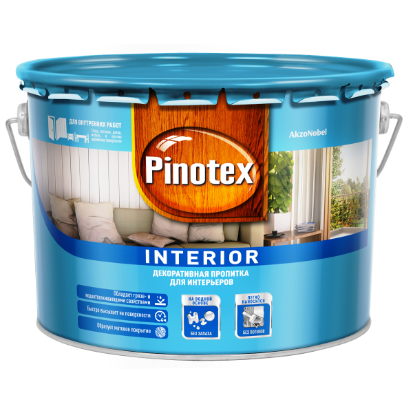 Пропитка для дерева PINOTEX Interior (пинотекс интериор) CLR БЕСЦВЕТНАЯ 9л для внутренних работ