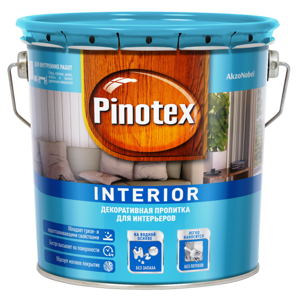 Пропитка для дерева PINOTEX Interior (пинотекс интериор) CLR БЕСЦВЕТНАЯ 2,7л для внутренних работ