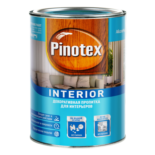 Пропитка для дерева PINOTEX Interior (пинотекс интериор) CLR БЕСЦВЕТНАЯ 1л для внутренних работ