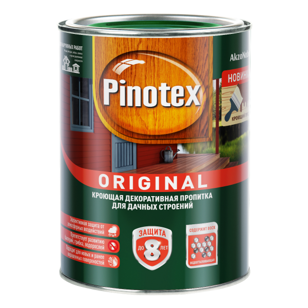 Декоративная пропитка для древесины PINOTEX Original (пинотекс оригинал) BW БЕЛАЯ 0,9л