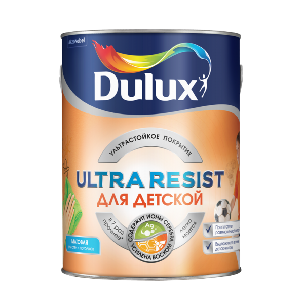 Краска DULUX Ultra Resist Для детской 5л белая матовая BW