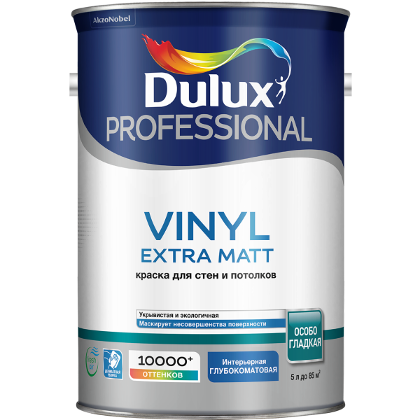 Краска DULUX TRADE Vinyl Matt 5л матовая белая BW