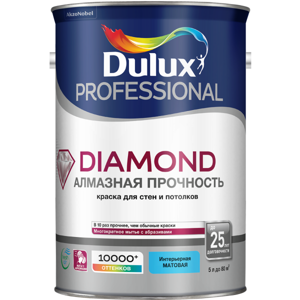 Краска DULUX TRADE Diamond Matt 4,5л износостойкая база для насыщ.тонов BC