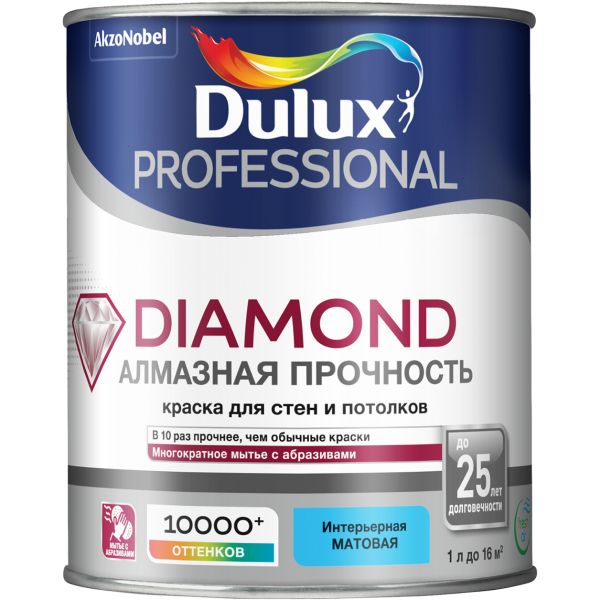 Краска DULUX TRADE Diamond Matt 0,9л износостойкая база для насыщ.тонов BC