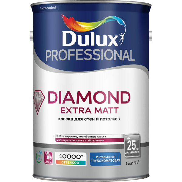 Краска DULUX TRADE Diamond Extra Matt 4.5л база для насыщ.тонов BC