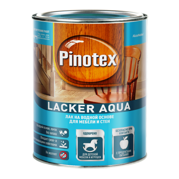 Лак для дерева на водной основе PINOTEX Lacker Aqua (пинотекс лакер аква) МАТОВЫЙ (10) 1л