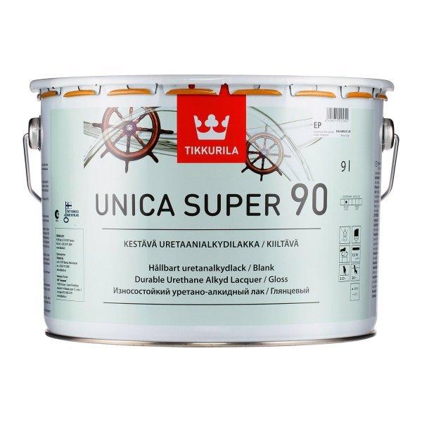 Лак TIKKURILA Unica super 90 (тиккурила уника супер 90), глянцевый 2,7 л