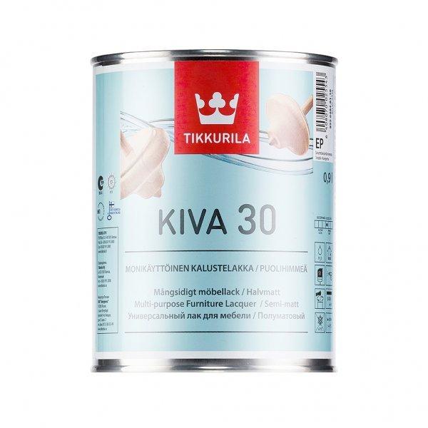 Лак TIKKURILA Kiva 30 (тиккурила кива 30), полуматовый 2,7 л